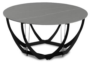 KONFERENČNÍ STOLEK, šedá, černá, kov, kámen, 80/80/40 cm Xora - Konferenční stolky, Online Only