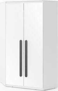 Casarredo Rohová šatní skříň AVIGNON RP-01,bílá | barva: dig-úchyt-bílá