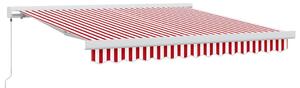 Stahovací markýza Červená a Bílá 300 x 250 cm Plátno a hliník