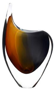 Artcristal Bohemia Skleněná hutní váza 06, zlatý topaz a kouřově černá, 16 cm | České hutní sklo