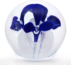 Artcristal Bohemia Skleněné těžítko koule 04, Modrá, 6 cm | České sklo z rodinné sklárny