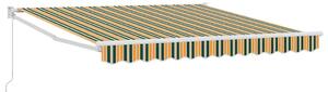 Stahovací markýza Zelená a žlutá 300 x 250 x 165 cm