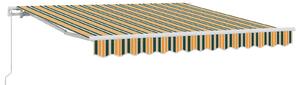 Stahovací markýza Zelená a žlutá 300 x 250 x 165 cm