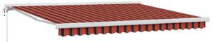 Stahovací markýza oranžová a hnědá 350 x 250 cm