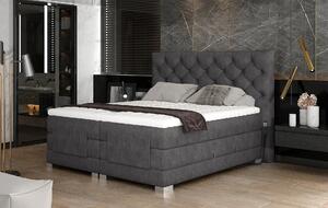 Boxspringová polohovací postel 140x200 LIVANO - tmavě šedá