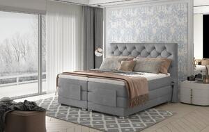 Boxspringová polohovací postel 140x200 LIVANO - popelavá