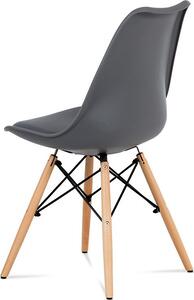 Autronic Plastová jídelní židle CT-741 GREY, šedá ekokůže/natural