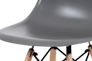Autronic Plastová jídelní židle CT-758 GREY, šedá/masiv buk