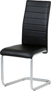 Autronic Pohupovací jídelní židle DCL-102 BK, ekokůže černá/šedý lak