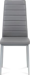 Autronic Jídelní židle DCL-117 GREY, ekokůže tmavě šedá/šedý lak