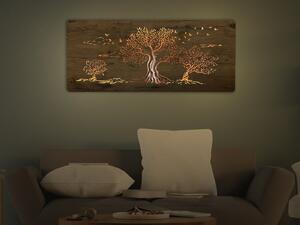 "Tři olivy" světelný obraz 110x50cm provedení povrchu: dub B