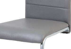 Autronic Pohupovací jídelní židle DCL-102 GREY, ekokůže šedá/šedý lak