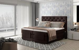 Luxusní polohovací postel 140x200 LIVANO - tmavě hnědá