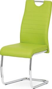 Autronic Pohupovací jídelní židle DCL-418 LIM, ekokůže zelená/chrom