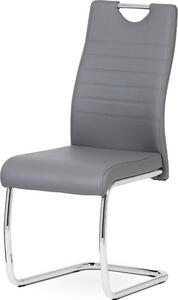 Autronic Pohupovací jídelní židle DCL-418 GREY, ekokůže šedá/chrom