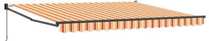 Stahovací markýza Žlutá a oranžová 400 × 300 cm