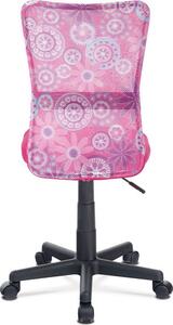 Autronic Dětská židle KA-2325 PINK, růžová mesh, síťovina motiv/černý plast