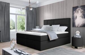 Manželská postel 180x200 OVARIO - černá eko kůže