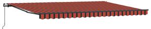 Stahovací markýza oranžová a hnědá 500 × 300 cm