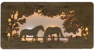 "Koně" světelný obraz 230V 120x60cm provedení povrchu: dub B