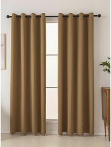 MK Lůžkoviny Blackout závěsy Elias hnědá – 140 × 160 cm (2 ks) - kroužky