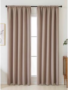 MK Lůžkoviny Blackout závěsy Elias cappuccino – 140 × 160 cm (2 ks) - řasící stuha