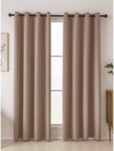 MK Lůžkoviny Blackout závěsy Elias cappuccino – 140 × 160 cm (2 ks) - kroužky