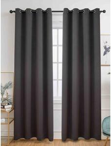 MK Lůžkoviny Blackout závěsy Elias antracitová – 140 × 160 cm (2 ks) - kroužky