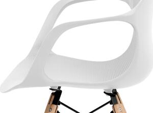 Autronic Plastová jídelní židle ALBINA WT, bílá/natural