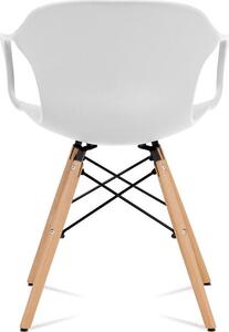 Autronic Plastová jídelní židle ALBINA WT, bílá/natural