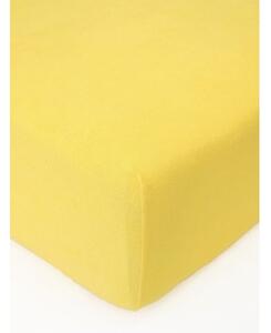 MK Lůžkoviny Froté prostěradlo do postýlky 70 × 140 cm - žlutá
