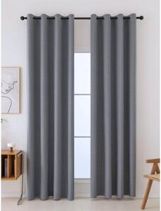 MK Lůžkoviny Blackout závěsy Ricardo šedé - 140 x 250 cm (2ks) - kroužky