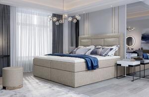Boxspringová postel 140x200 TERIVO - světle béžová