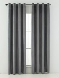 MK Lůžkoviny Sametové zatemňovací závěsy Cesar šedé - 140 x 180 cm (2ks) - kroužky