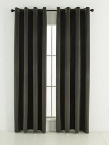 MK Lůžkoviny Sametové zatemňovací závěsy Cesar šedohnědé - 140 x 250 cm (2ks) - kroužky
