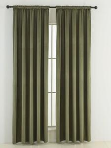 MK Lůžkoviny Sametové zatemňovací závěsy Cesar olivové - 140 x 160 cm (2ks) - řasící stuha