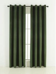 MK Lůžkoviny Sametové zatemňovací závěsy Cesar tmavě zelené - 140 x 250 cm (2ks) - kroužky