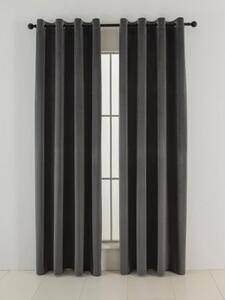 MK Lůžkoviny Sametové zatemňovací závěsy Cesar tmavě šedé - 140 x 250 cm (2ks) - kroužky