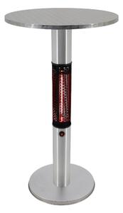Vyhřívaný barový stůl s infrazářičem, 1500 W, Ø 600 mm, nerezový
