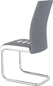 Autronic Pohupovací jídelní židle DCL-961 GREY, šedá, bílá ekokůže/chrom