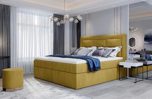 Boxspringová postel 140x200 TERIVO - žlutá