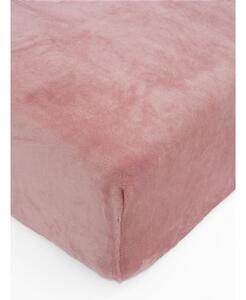 MK Lůžkoviny Prostěradlo mikroplyš Deluxe do postýlky 60 x 120 cm - starorůžové