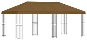 Altán s bočními stěnami 6 x 3 m Taupe Polyester a ocel 190