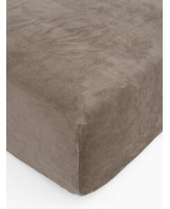 MK Lůžkoviny Prostěradlo mikroplyš Deluxe 140 × 200 cm – šedohnědé