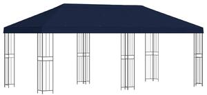 Altán s bočními stěnami 6 x 3 m Modrá Polyester a ocel 190