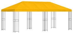 Altán s bočními stěnami 6 x 3 m Žlutá Polyester a ocel 190