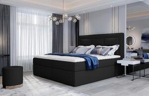 Boxspringová postel 140x200 TERIVO - černá eko kůže