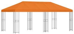 Altán s bočními stěnami 6 x 3 m Oranžová Polyester a ocel 190