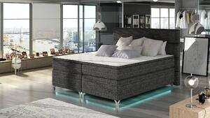 Boxspringová postel s osvětlením 140x200 ESTORIA - černá