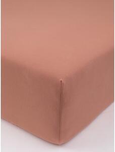 MK Lůžkoviny Jersey prostěradlo s elastanem Deluxe 90 × 200 cm – terakota